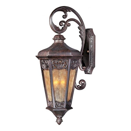 Maxim Three Light Colonial Umber Night Shade Glass Wall Lantern 40174NSCU